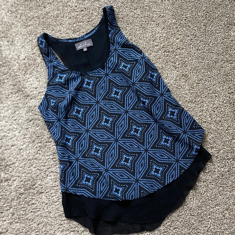 PJK Patterson J. Kincaid  Geometric Diamond Layered Racerback Swing Tank Top M